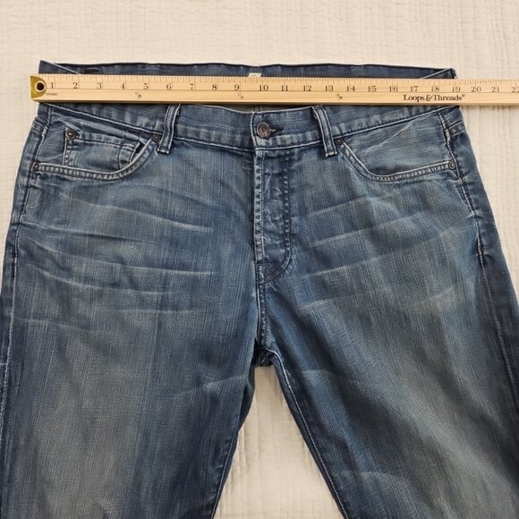 7 For All Mankind Standard Jeans Men's 38x34 Med Wash Button Fly Relaxed EUC - Picture 5 of 16